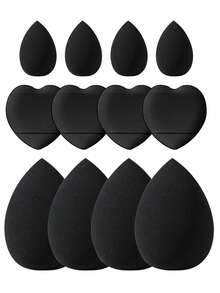 12/24/44pcs Makeup Tool Set, Includes: 1 Multi-Function Zipper Waterproof Makeup Bag + 24 Makeup Brushes + 4 Makeup Sponges + 2 Mini Makeup Sponges + 4 Triangle Powder Puffs + 8 Mini Cushion Powder Puffs + 1 Makeup Brush Cleaning Tool. - Multicolor - View 12