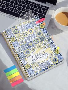 BUBU 1 件 A5 每周计划本 2025 开学季，+ 索引贴纸，简单无日期学术每日计划本，带有时间阻止、待办事项列表、情绪和睡眠追踪器，适用于青少年、工作和家庭、办公室学校用品 - 彩色 - 查看 2