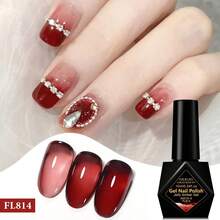 FOUR LILY 10ml 玻璃果冻凝胶指甲油 - 琥珀红透明指甲凝胶，可卸除 UV LED 持久凝胶，适用于 DIY 美甲设计 - 彩色 - 查看 13