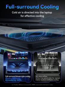 Llano V22 Laptop Cooler USB Charging With RGB Light For 13.3-17.3 Inch Gaming Laptop Laptops 7-Height Adjustable Laptop Cooling Stand Rapid Cooling