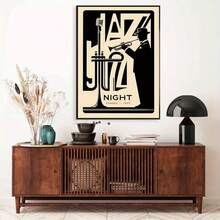 1pc Framed 1pc Jazz Night Classic 1929 Canvas Poster, Vintage Roaring Twenties Art Print,  Wall Art For Home & Dorm Decor - Framed - View 5
