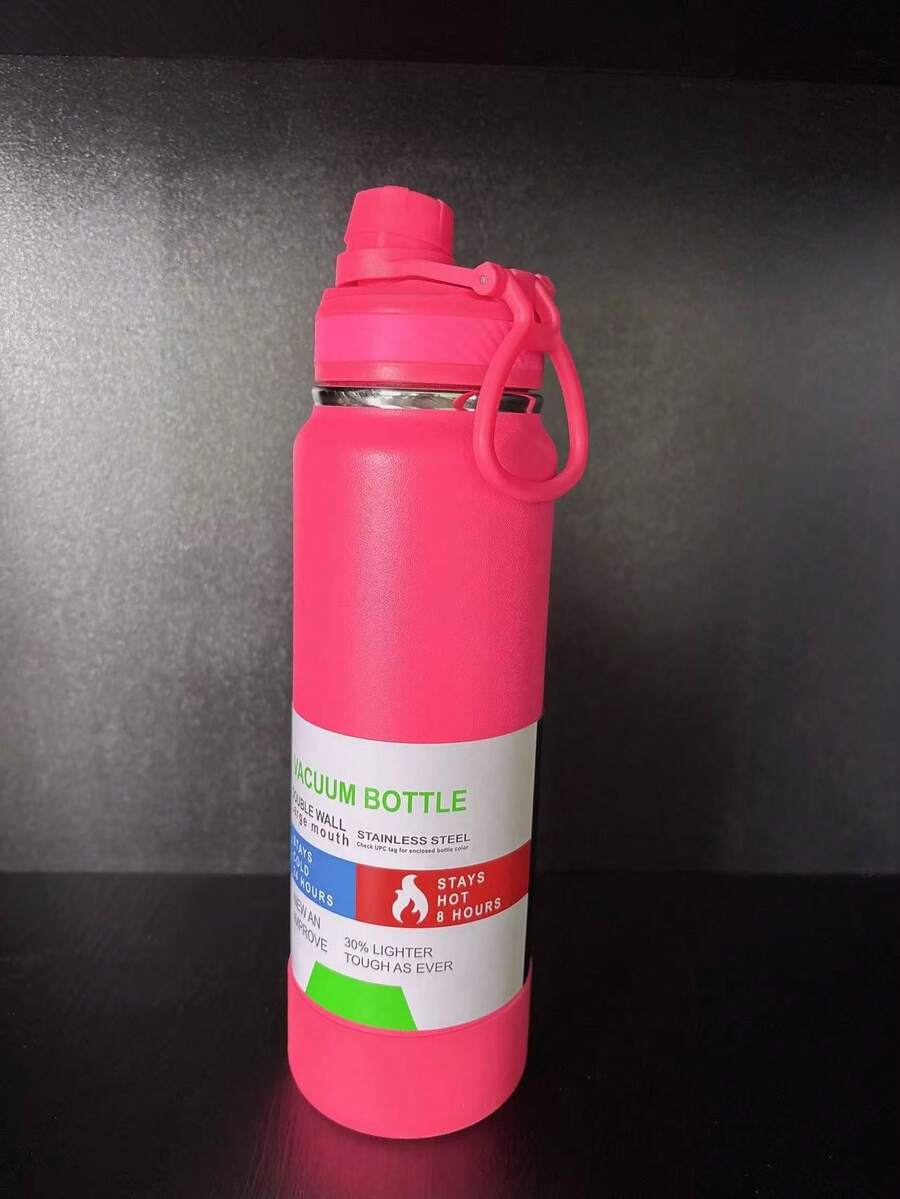 Thermal Bottle With Protective Cover 600ml 800ml 1000ml Spatial Hot & Cold Stainless Steel Insulation Large Capacity - Red - View 1