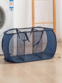 Verstärkter faltbarer Wäschekorb mit handgehaltenem Mesh-Format Wäscheaufbewahrungskorb, geeignet für Schlafzimmer, Badezimmer, Waschküche, Reinigung