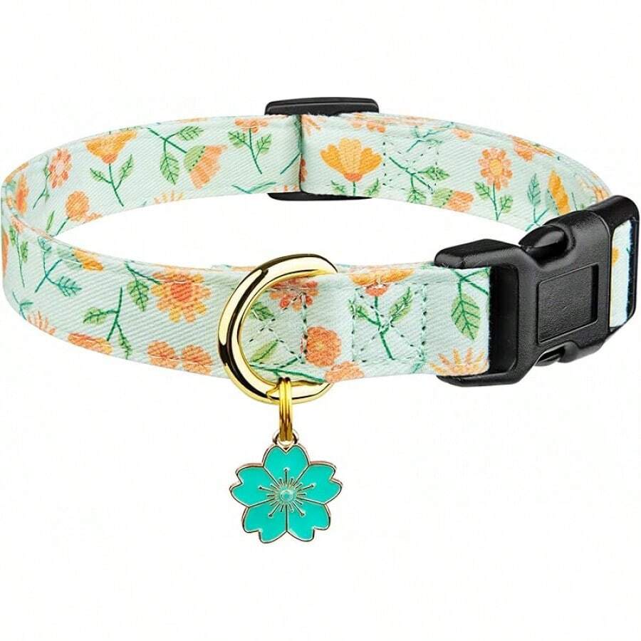 Pet Basic Dog Collars - Green Sunflower - View 1