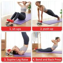 Sit-Up Bar Floor, Portable Sit-Up Fitness Equipment With 2 Power Suction Cups And Adjustable Kickstand, Home Exercise Equipment With Massage Rollers For Bedroom, Living Room, Home And Office, Mother's Day Gift