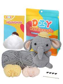 1Set Crochet Kits For Beginner, Includes Cute Animal Doll Patterns Such As Dinosaur, Rabbit, Penguin, Elephant, Yarn, Crochet Hooks And Tutorial, Handmade DIY Plush Decor, Keychain And Bag Pendant - Multicolor - View 11