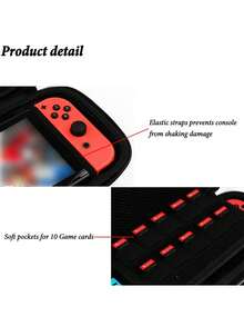 1pc Carrying Case Protective Storage Bag, EVA Hard Shell - Black - View 2