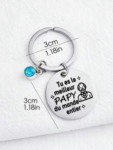 [Christmas/Birthday Best Seller] Stainless Steel Casual Keychain - Customized Engraving "You Are The Best PAPY In The World" | Non-Plated Metal Texture, Exclusive Gift For Grandpa - Multicolor - View 7
