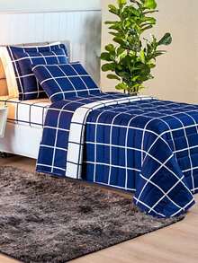 Bedspread 3 Pieces King\Queen\Double\Single Double Sided 200 Thread Count Percale Austin Quilted - 藏蓝色 - 查看 6