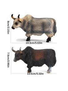 1pc Plateau Yak Solid Ornament Toy Animal American Bison Model Set