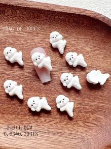 30 Pcs Cute Teddy Dog Shaped Resin Nail Art 3D Decorations