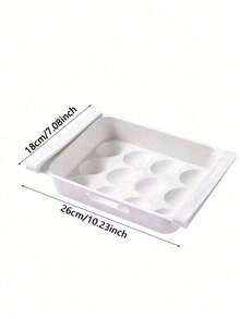 2/1 pieza Estante colgante de almacenamiento para cocina de RV, caja de almacenamiento de huevos y frutas para refrigerador, caja de conservación de alimentos estilo cajón, accesorios de cocina, estante de almacenamiento para refrigerador - Blanco - Ver 3