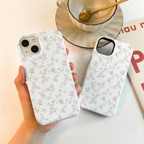 Funda de teléfono con flores y diseño floral rosa compatible con iPhone 16, 15 Plus, 14, 13, 12, 11 Pro Max