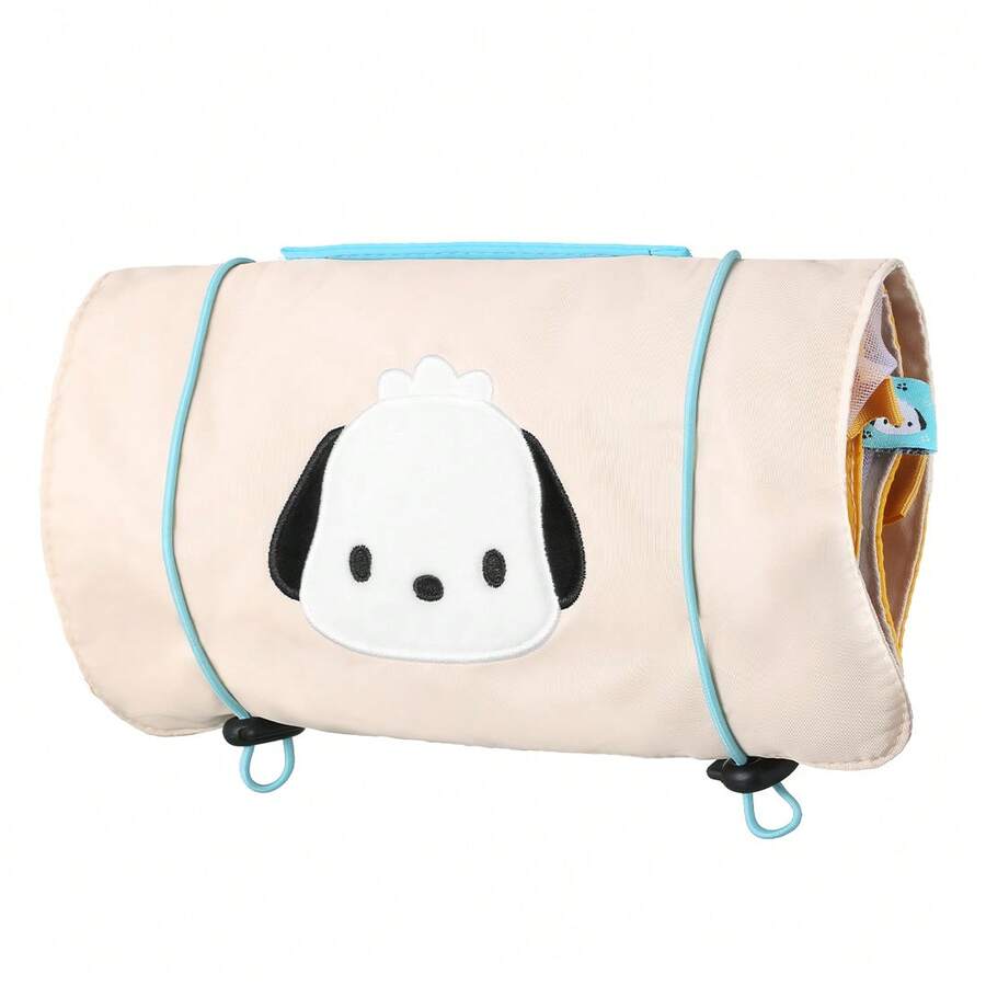 Miniso Pochacco 可折叠便携卡通化妆包 洗漱包 大容量敞口平铺收纳旅行洗漱包 - 米色 - 查看 1