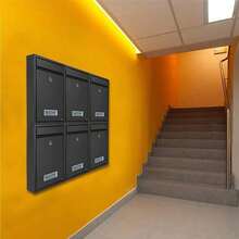 Trintion Letter Box 32 X 21.5 X 8.5cm Post Box Wall Mounted Steel Mail Box Parcel Delivery Box Lockable Letter Weatherproof Post Box With 2 Keys Stylish Letterbox For Keep Your Mail (Black) - Black - View 1
