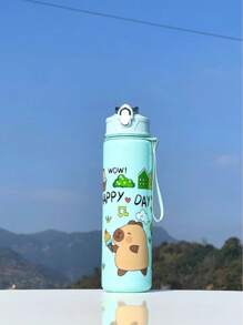 Vaso de agua de 790ml con diseño de Capibara de unicolor 2025, taza de plástico con pajita para niños y niñas, atractiva para uso portátil al aire libre