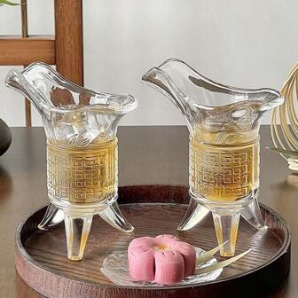 Chinese Style Qin Shi Huang Glass Cup, Creative Emperor's Cup, Antique Tripod Cup, Cold Brew Tea Cup