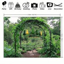 2D 高大花园拱形棚架，适用于攀缘植物 - 耐用聚酯纤维户外/室内装饰，无需电力，多功能派对和季节性装饰，适用于生日、毕业典礼、父亲节、秋季活动、花园、客厅、卧室、办公室、装饰灯串 | 优质工艺，攀缘植物夹 - 彩色 - 查看 2