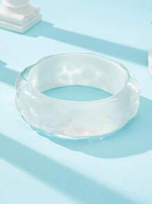 1 pieza Brazalete de resina iridiscente con brillo y destellos, set de brazaletes acrílicos de colores caramelo de verano, brazalete grueso de mujer, joyería de moda para uso diario, fiestas y citas