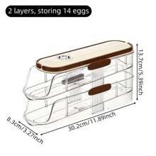 1 Piece, Egg Storage Box, Automatic Rolling Refrigerator Egg Rack Storage, Hand-Held Egg Refrigerator Side Door Storagerack