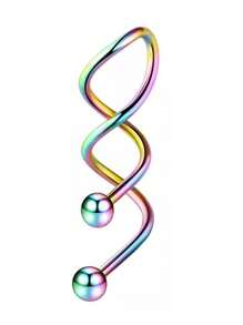 1pc 304 Stainless Steel Monroe Lip Ring, Spiral Cartilage Earrings, Barbell Body Piercing Jewelry, Suitable For Gift/Party