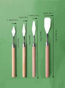 4pcs/Set Oil Painting Scraper; Oil Painting Brush, Paint Brush, Oil Painting Stick Special Scraper Pigment Knife Muscle Painting Gouache Painting Acrylic Painting With Mixing Knife