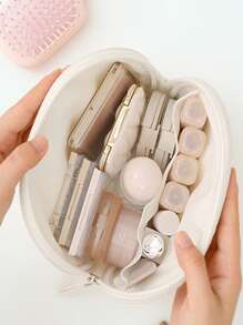 1pc Portable Cosmetic Bag, Handheld Toiletry Pouch For Lipstick, Skincare Product Storage, Travel