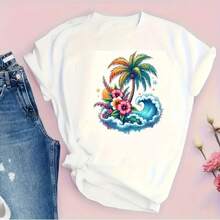 1/2/3 件热转印贴纸，适合夏季海滩冲浪、DIY 熨烫服装物品和装饰品、T 恤制作、枕头装饰、手套和袜子装饰、节日礼物