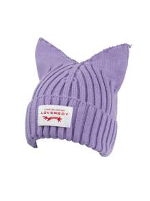 女士时尚百搭可爱耳针织帽 - 彩色 - 查看 16