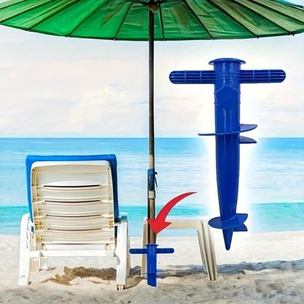 1 Stück Kunststoff Strand Sonnenschirm Anker, geeignet für Camping, Angeln und Outdoor Abenteuer Sicherheitspflock