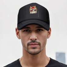 Printed Furry Fox Wolf Rainbow Graphic Street Style Medium Stretch For Ns Men Dad Husb& Gr&Pa Friends S S XXXL Best For Christmas Baseball Cap - Adjustable Washed Dad Hat - Breathable, Lightweight & Durable - Unisex Outdoor Sports Trucker Hat & Casual Wear Fisherman Hat - Black - View 4