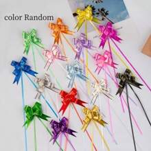 100/Pcs Gift Basket Pull Bows Random Colors, 10 Colors (Small Color Difference) Spring Gift Wrapping Decoration, Gold Decorative Pull Bows With Ribbon, Large Pull Bows For Birthday Wedding Easter Gift Wrapping