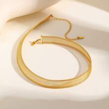 1 Stück 18 Karat vergoldetes einfaches Mode Halsketten, Ohrringe und Schlüsselbein Kette Set
