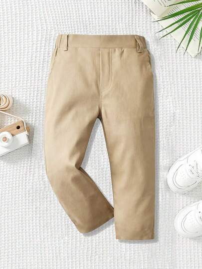 Boys' Casual Solid Color Pants, Comfortable And Fashionable, Suitable For Daily Outings, School, Parties And Vacations As A Gift