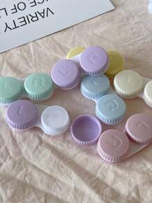 6PCS/2PCS/1PC Simple Contact Lens Case Double Box Beauty Contact Lens Storage Box Single Double Box Double Piece Beauty Contact Lens Case