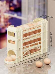 大容量鸡蛋收纳架冰箱侧门多层鸡蛋托盘带滑动托盘自动滚蛋厨房收纳盒