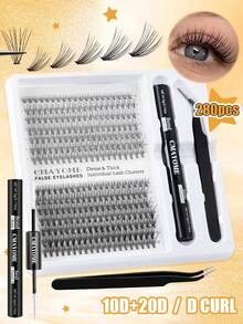 独立 Dolly 睫毛延长套装 - 自然、飘逸、延长睫毛，10D、20D、30D、40D、80D、100D - 卷曲、易佩戴、可重复使用、配有胶水和刷子 - 非常适合日常使用和派对，适合初学者，自然外观睫毛 | 卷曲睫毛 | 可重复使用睫毛、睫毛延长、万圣节礼物、圣诞礼物。 - 黑色 - 查看 17