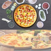 2 Pack Pizza Pan With Holes, Pizza Tray For Oven, Carbon Steel Perforated Pizza Pans, Nonstick Round Pizza Baking Pan For Frozen & Homemade Pizza Home Kitchen Restaurant - 11 Inch, Black