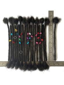 1 Peça Extensão de Cabelo Humano Natural Afro Crespo a Granel Unissex Adulto para Reparação de Dreadlocks e Tranças Torcidas Locs, 16-30g Cabelo Humano Real, Padrão de Cachos Durável, Estilo Versátil para Homens e Mulheres - SNatural - Visão 6