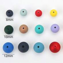 50pcs/100pcs DIY Multi-Color Mixed Color Round Beads Are Available In 8mm/10mm/12mm To Choose From Make Necklaces, Bracelets, Keychains, Jewelry Accessories