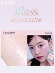 Clio K-Beauty GLASS & HIGHLIGHTER, (LUXURY KOSHORT), Shimmer , Diamond Sparkle, Smooth Delicate Texture, Radiant Finish, Velvety, Long-Lasting, Smudge-Proof, Multi-Use For Face, Cheeks, Eyes, Body, Daily Makeup, Korean Makeup - 01 MOON GLOW - View 3