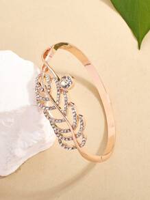 Fashion Feather Rhinestone Charming Girl Bracelet Bangle Gift Party