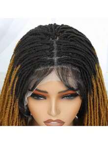 Full Lace Dreadlock Wig With Baby Hair Pre Plucked Knotless Square Part Faux Locs Wig Braided Wigs For African American Women Full Double Lace Wig Dreadlocks Crochet Hair For Women - 1B/27# - Xem 6
