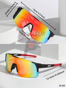 1副女士时尚运动眼镜，采用独特的镜腿撞色设计，时尚镀膜镜片，蓝色镜框，适合户外骑行、运动、装饰、防护、骑行、防晒等用途。 - 彩色 - 查看 9