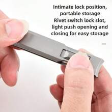 1pc Powder Metallurgy One-Piece Nail Clipper, Extra-Large Opening, Anti-Splash, High Quality, Ergonomic Design, Professional Grade, Easy Grip, Sharp And Durable Nail Clipping Tool, Suitable For Thick And Hard Fingernails And Toenails - Minimalist Style