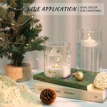 paquete de 12 jarrones de cristal cilíndricos transparentes de 5 pulgadas para centros de mesa, sostenedores a granel de velas Hurricane de cristal, pequeños floreros decorativos para mesas, sostenedores de velas flotantes para bodas y decoración del hogar - transparente - Ver 5