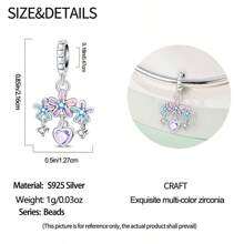 1 pieza Colgante de plata de ley 925 Flor de ensueño: DIY Colgante de gema de color con amor