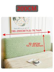 1 husă de pat Jacquard Geometry, husă de protecție pentru tăblia de pat elastică în culoare solidă, husă de pat moale și confortabilă, elasticitate ridicată, ușor de instalat, husă universală pentru noptieră pentru toate anotimpurile