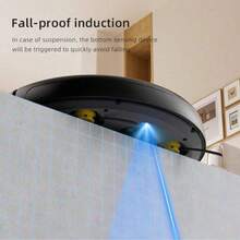 Aspiradora robot inteligente y totalmente automática, diseñada para uso doméstico, aspiradora eficiente con funciones de barrido, aspirado y trapeado en 3 en 1, limpieza integral del hogar - Negro - Ver 8