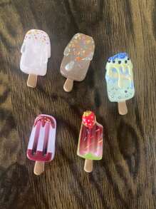 5pcs Refrigerator Magnet Fruit Ice Cream Popsicle Strawberry Watermelon Simulation Food Play Home Decoration DIY Magnet